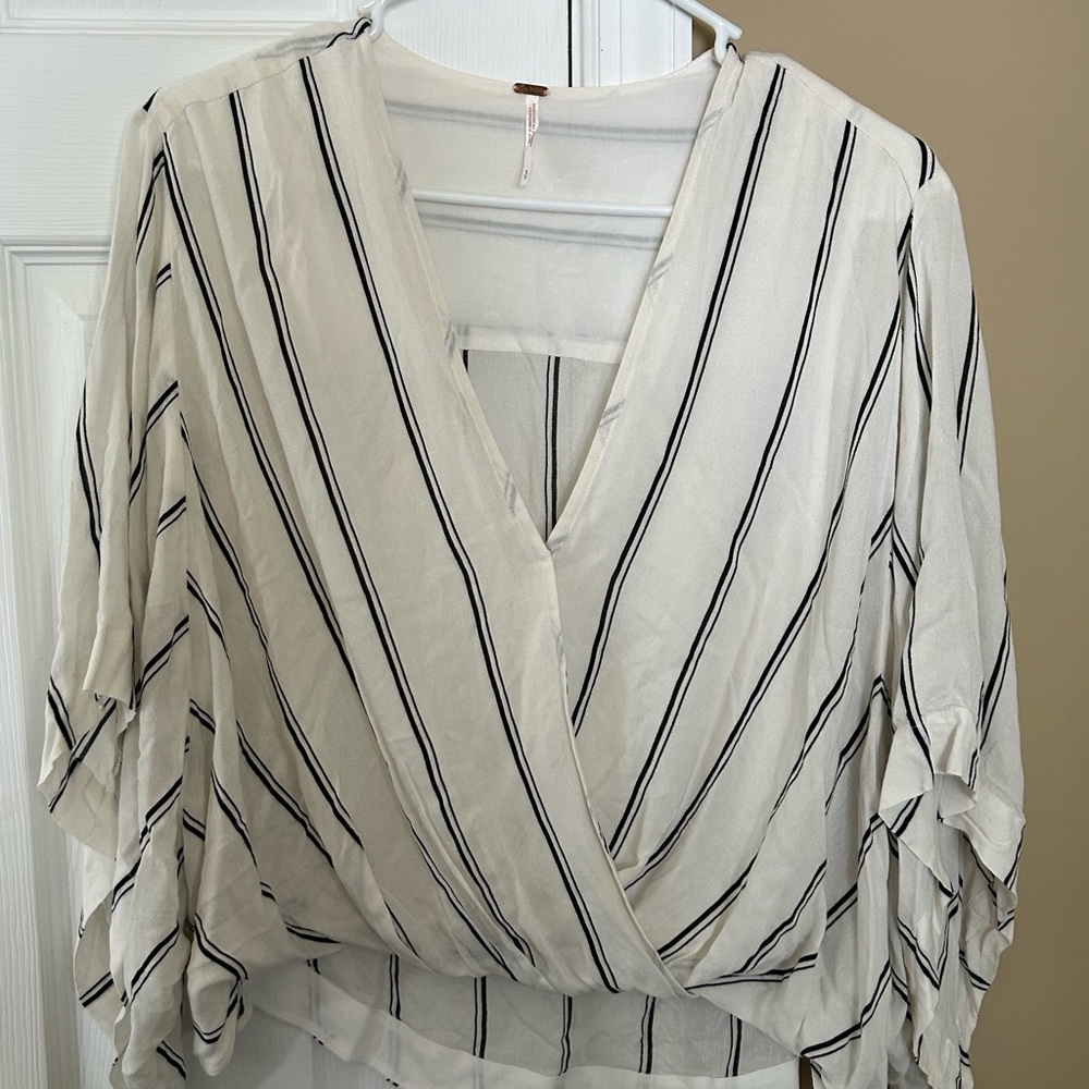 Zara Striped V-Neck Women's Top